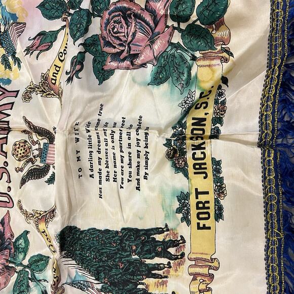Vintage US Army Fort Jackson, SC WW II Silk/Satin Pillow Case To My Wife - Picture 6 of 6